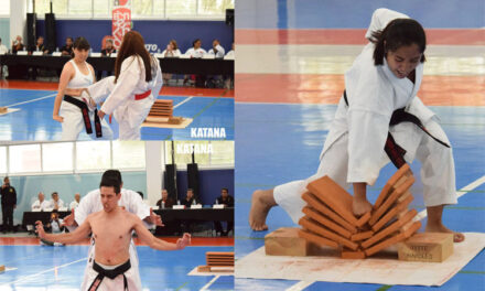 Estudiantes de Jitte Karate demuestran el valor de una cinta negra.